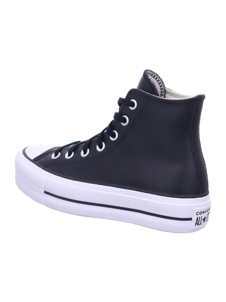 Converse Damen- Schnürschuhe ALL STAR LEATHER PLATFORM in Schwarz günstig kaufen