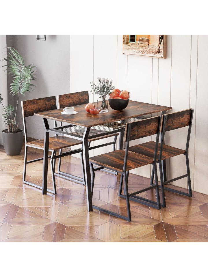 COSTWAY Esstisch Set 5-teilig in Taupe günstig kaufen onesize