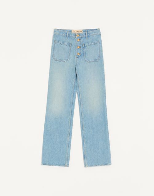 Calças jeans Valentino com botões dourados