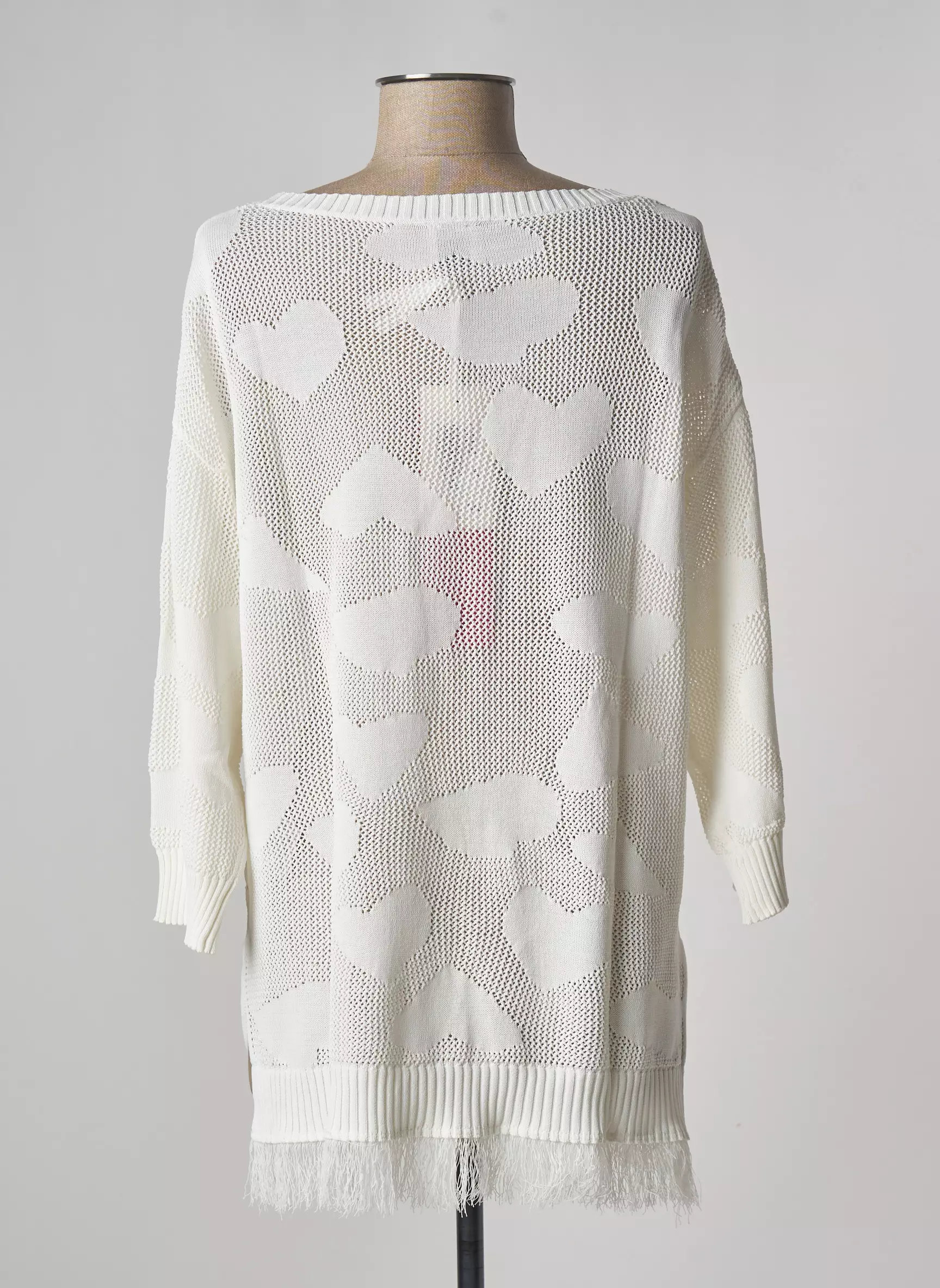 Z O E  Zone Of Embroidered  Pull Tuniques Femme couleur blanc