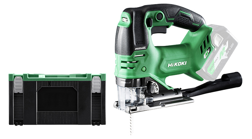 Sierra desacopladora a batería HiKOKI CJ36DAW2Z de 36 V (baterías y cargador no incluidos) en estuche HSC III