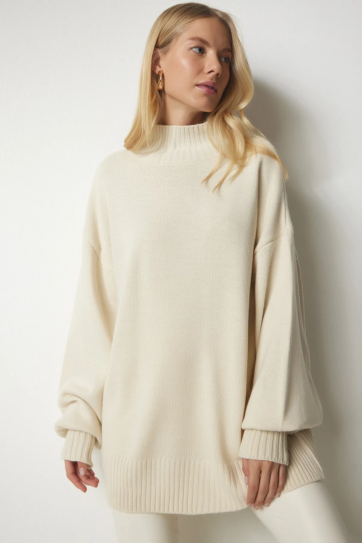 Happiness İstanbul  Pullover - Beige - Oversized