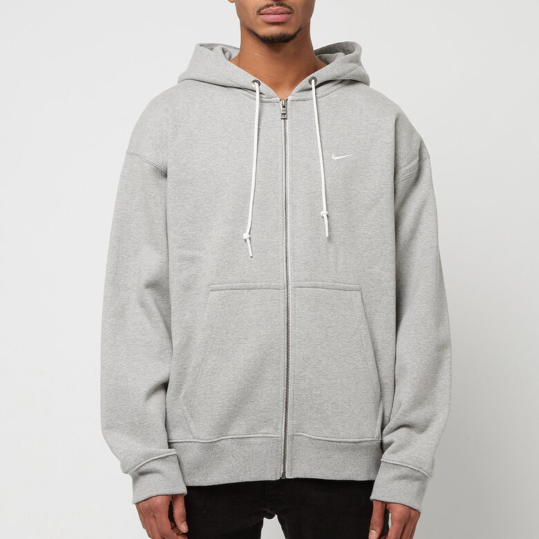 NIKE Solo Swoosh HW Full-Zip Hoodie dk grey heather/white