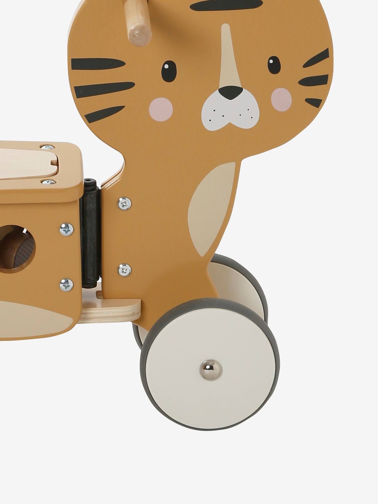 Vertbaudet Baby 2-in-1-Rutschfahrzeug/Lauflernwagen, Holz FSC - rosa