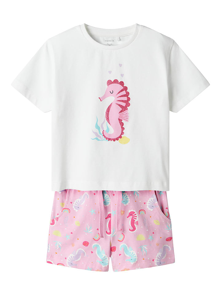 name it 2tlg. Outfit Rosa/ Weiß günstig kaufen