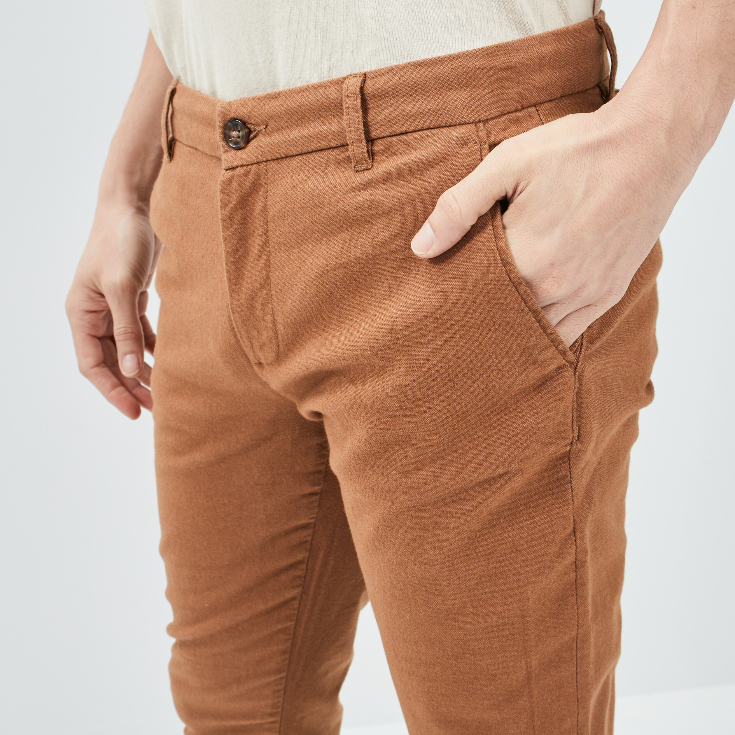 Pantalon droit Creeks camel homme | La Halle