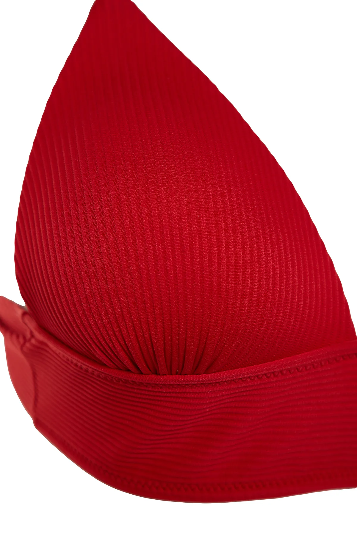 Trendyol Collection  Rotes Dreieck-Push-up-Bikinioberteil mit Struktur TBESS21BU0010