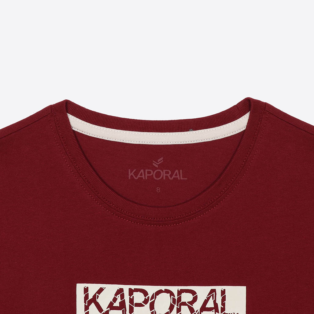 EDDY   T-shirt bordeaux Garçon 100% coton