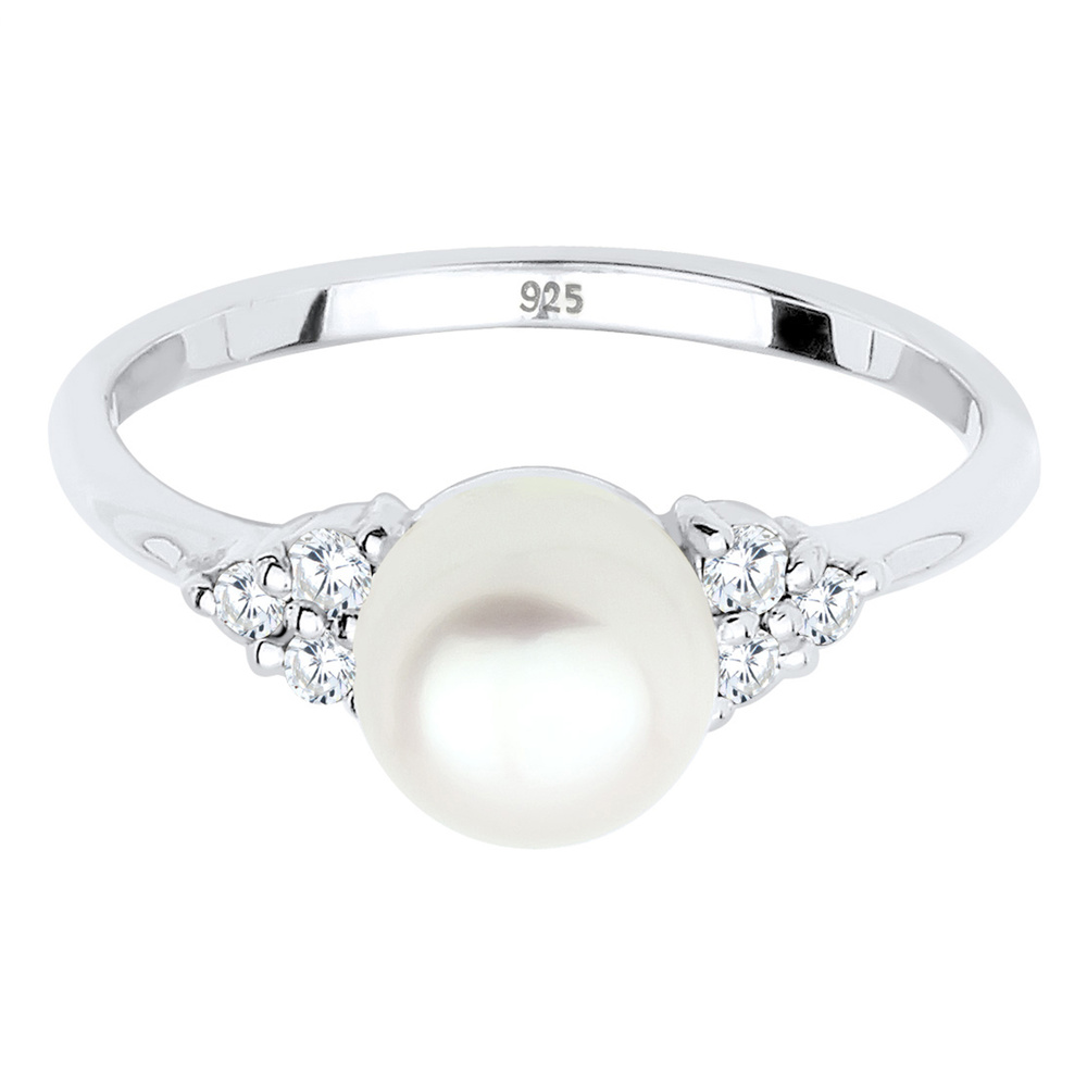 Elli PREMIUM Elli PREMIUM Bague üwasserzuchtperle Zirkonia 925er Silber Bague