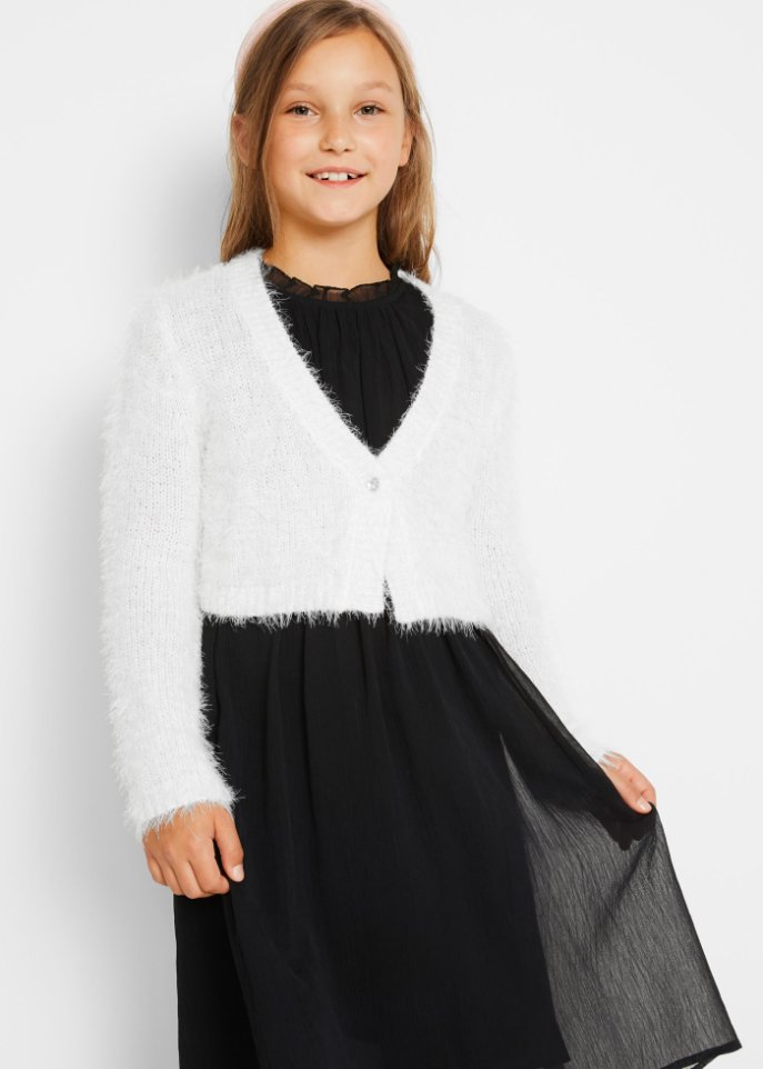 Mädchen Flausch-Strickbolero