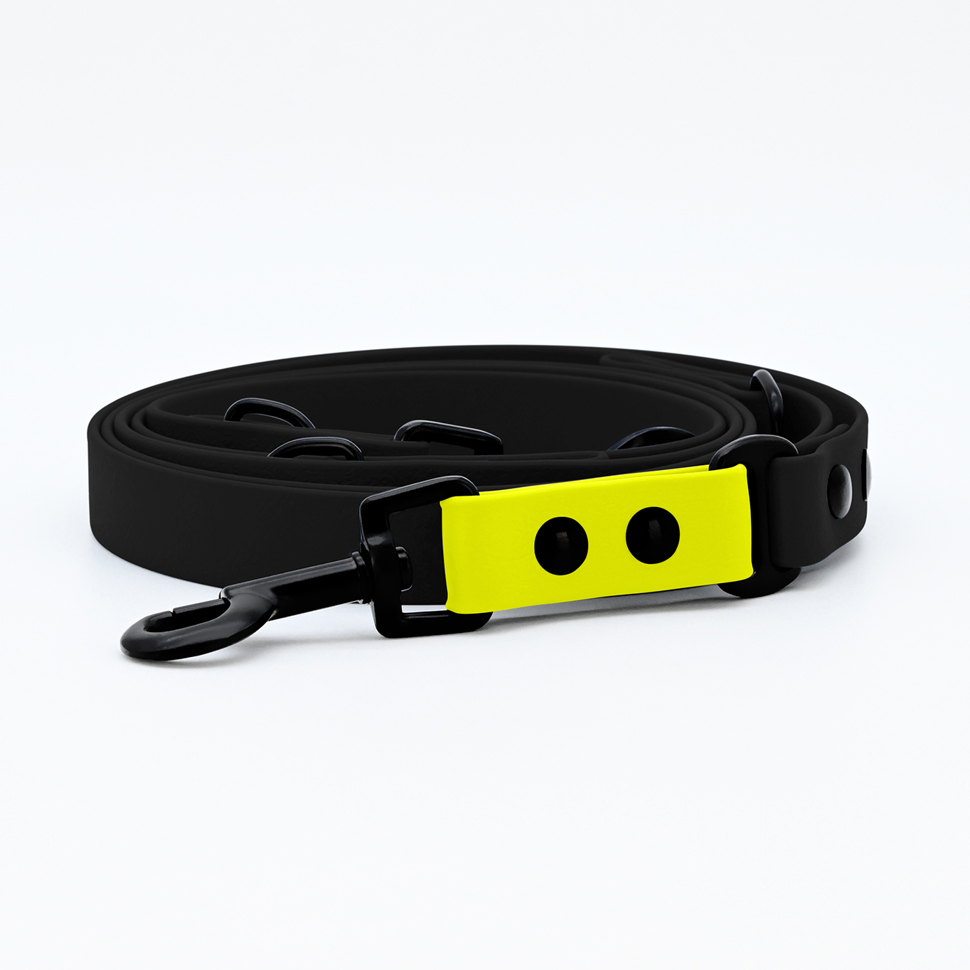 THE DOG IDEA Hundeleinen THE DOG IDEA Biothane Hundeleine Schwarz neon gelb
