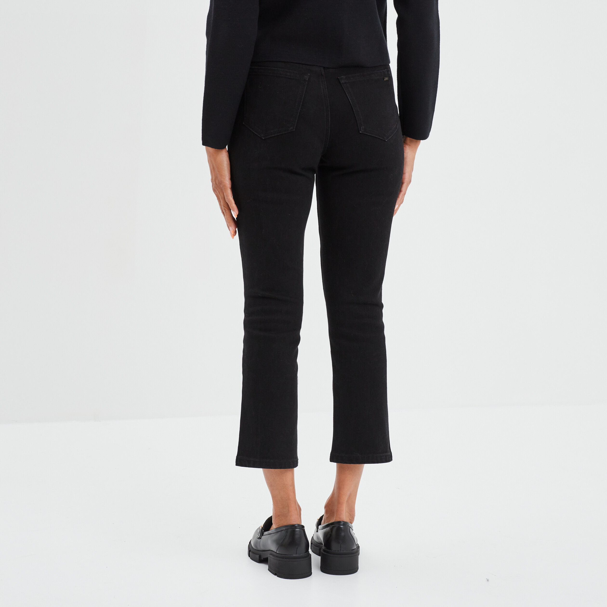 Jeans droit boutonné Liberto denim noir femme | La Halle