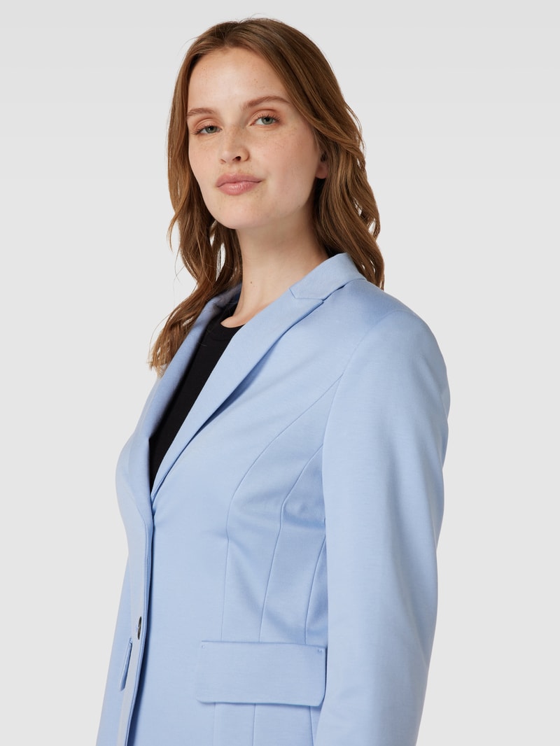 Blazer aus Viskose-Mix mit Stretch-Anteil mit Pattentaschen in himmelblau