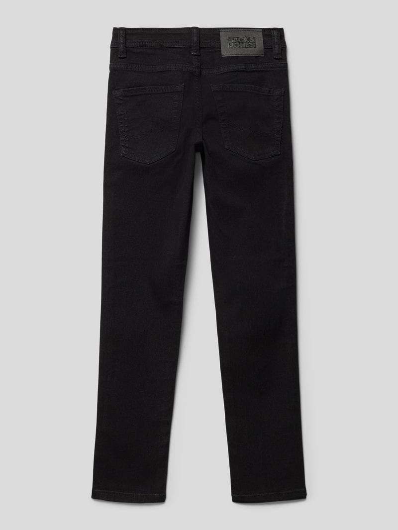 Skinny Fit Jeans mit Knopfverschluss Modell 'GLENN' in schwarz