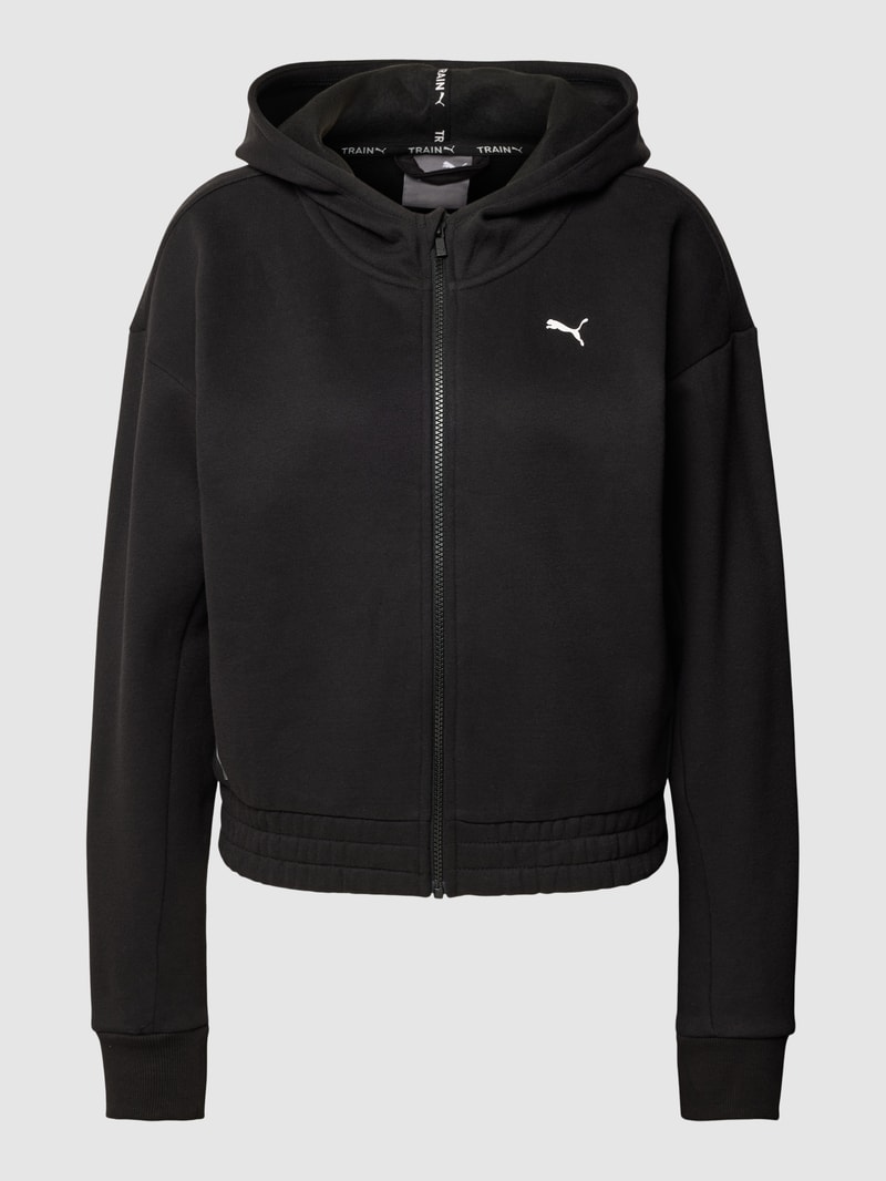 Sweatjacke mit Kapuze in schwarz