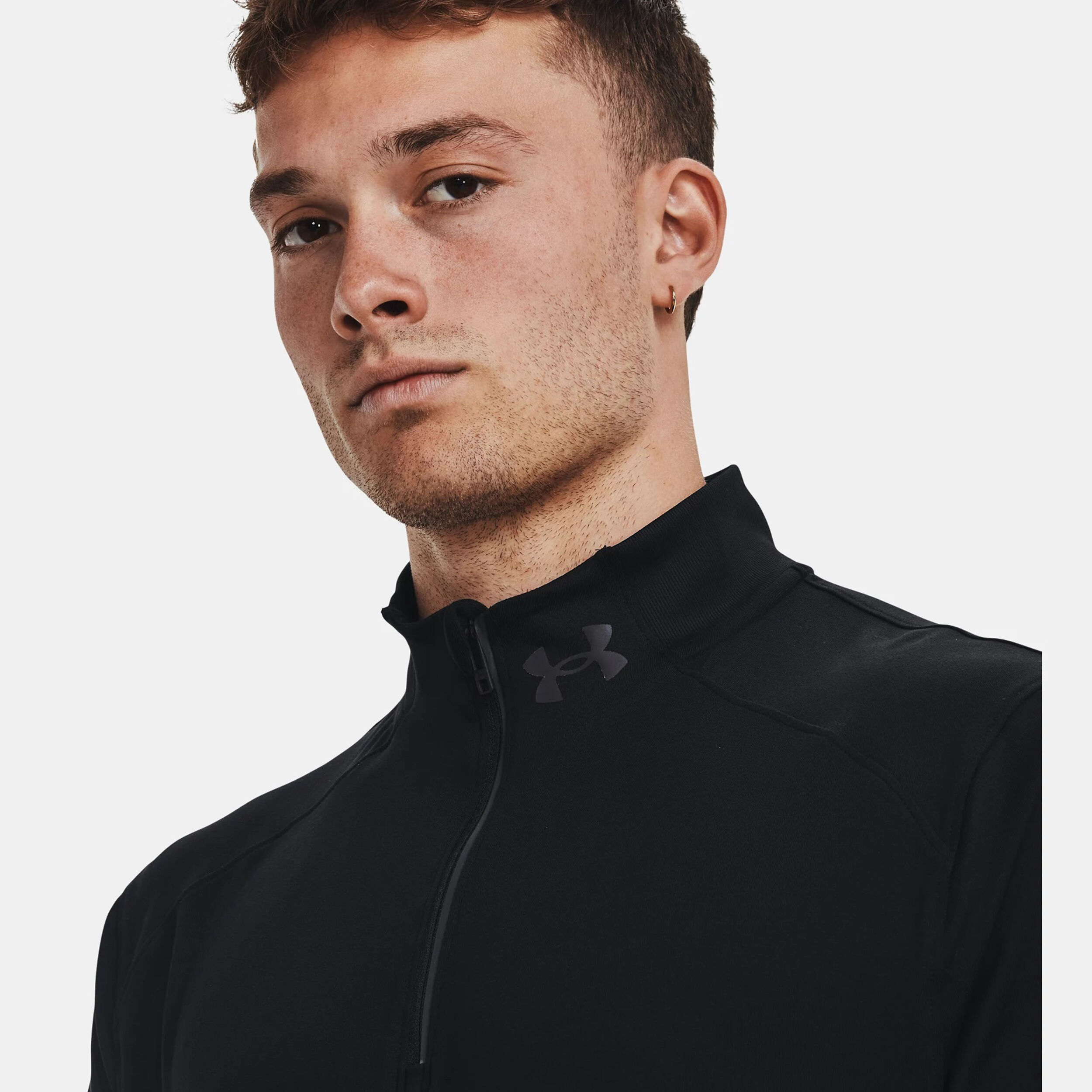 Qualifier Run 1/4 Zip Laufshirt Herren - Schwarz