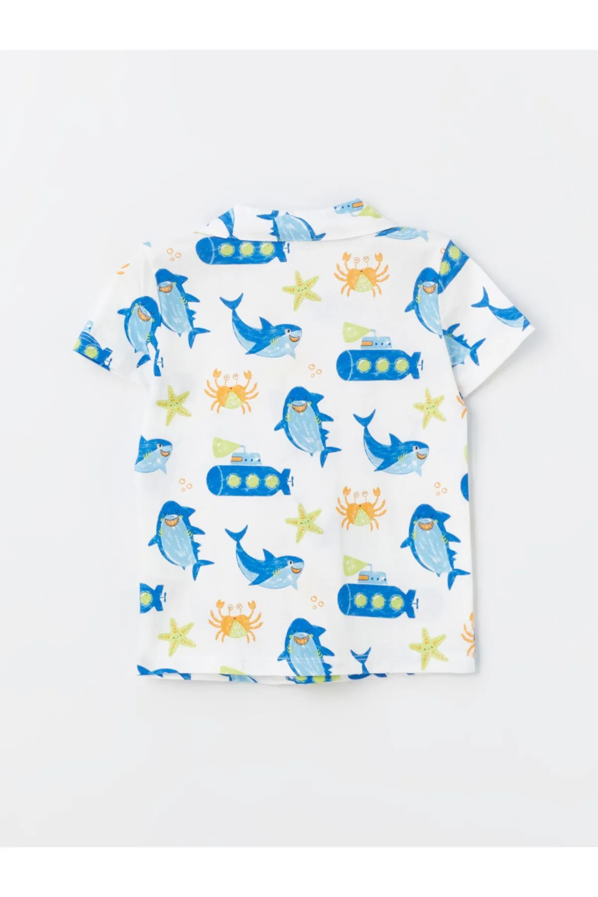 LC Waikiki  Kurzarm-Pyjama-Set für Jungen mit Polokragen und Bedruckung