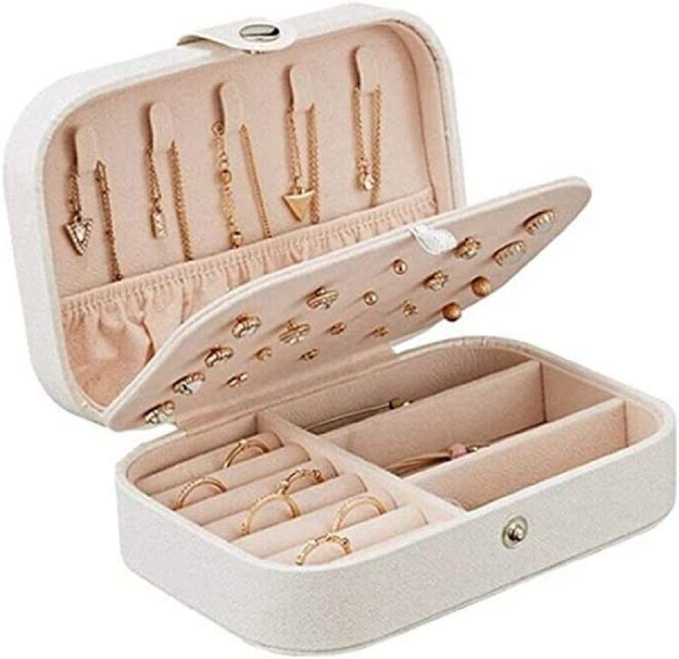 Daskoo Schmuckkasten 2 Schichten Schmuckkasten Schmuckkommode Schmuckkästchen PU-Leder, Schmuckkoffer