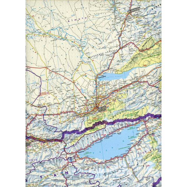 Zentralasien - Kasachstan Süd - Kirgisistan - Tadschikistan -Turkmenistan - Usbekistan 1 : 1.500.000  Autokarte - Straßenkarte