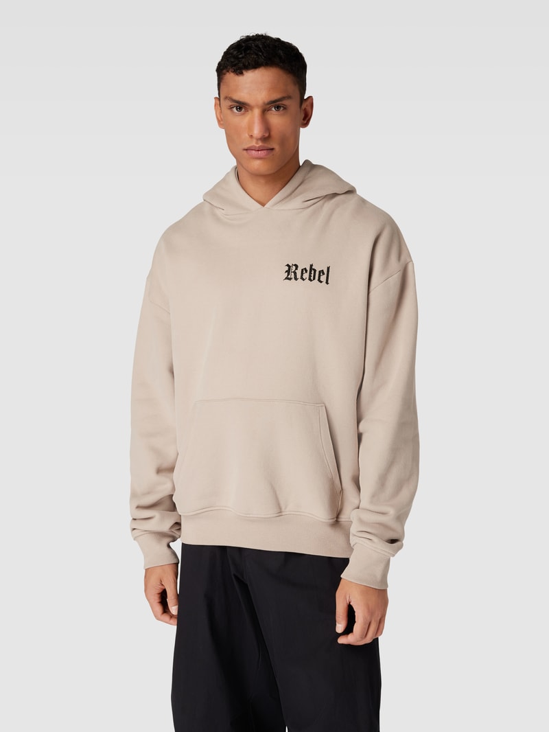 Hoodie mit Känguru-Tasche Modell 'Juan' in taupe