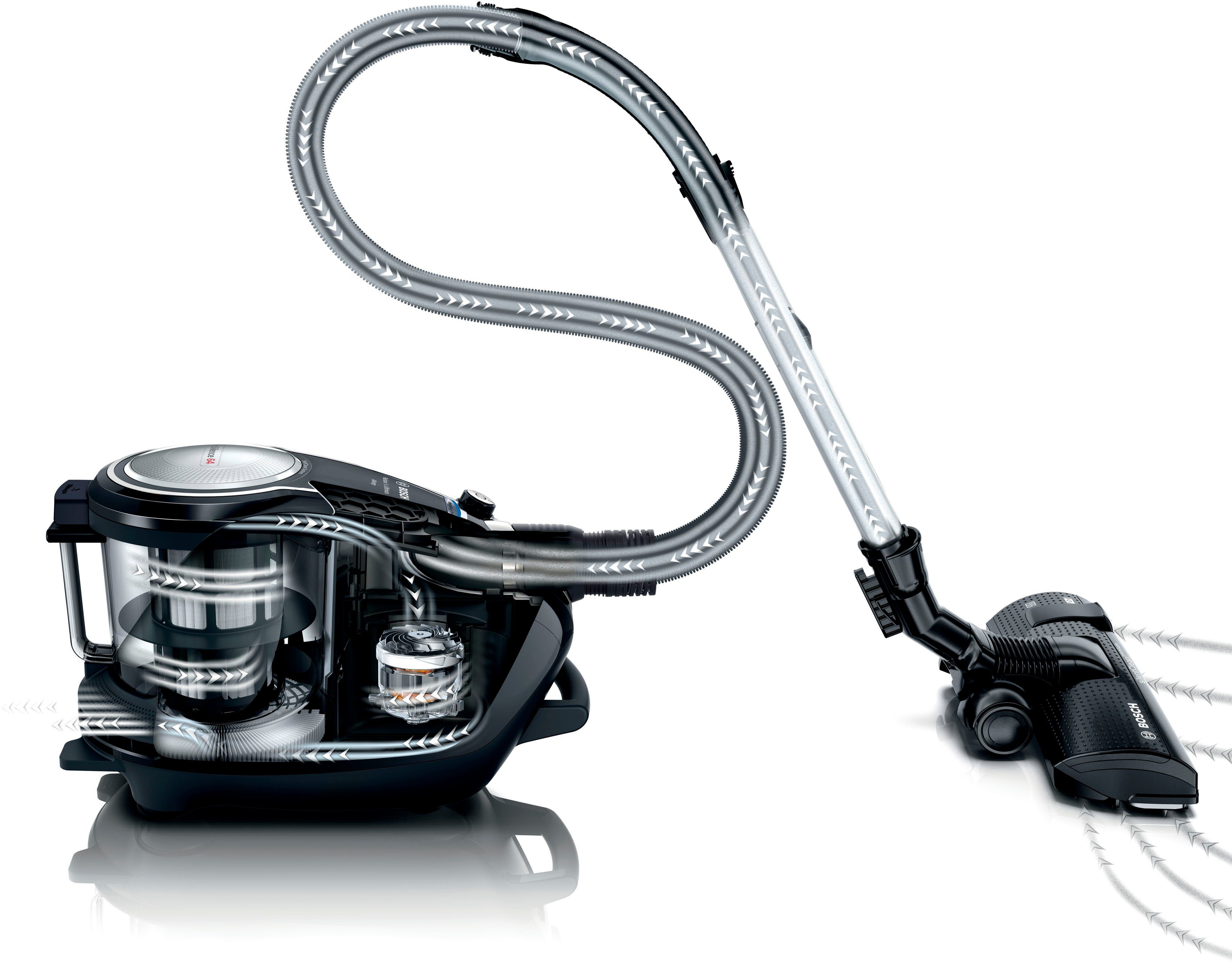 BOSCH Bodenstaubsauger BGS7MS64, 800 W, beutellos, HEPA Hygienefilter ideal für Allergiker, extrem leise 64 dB(A)