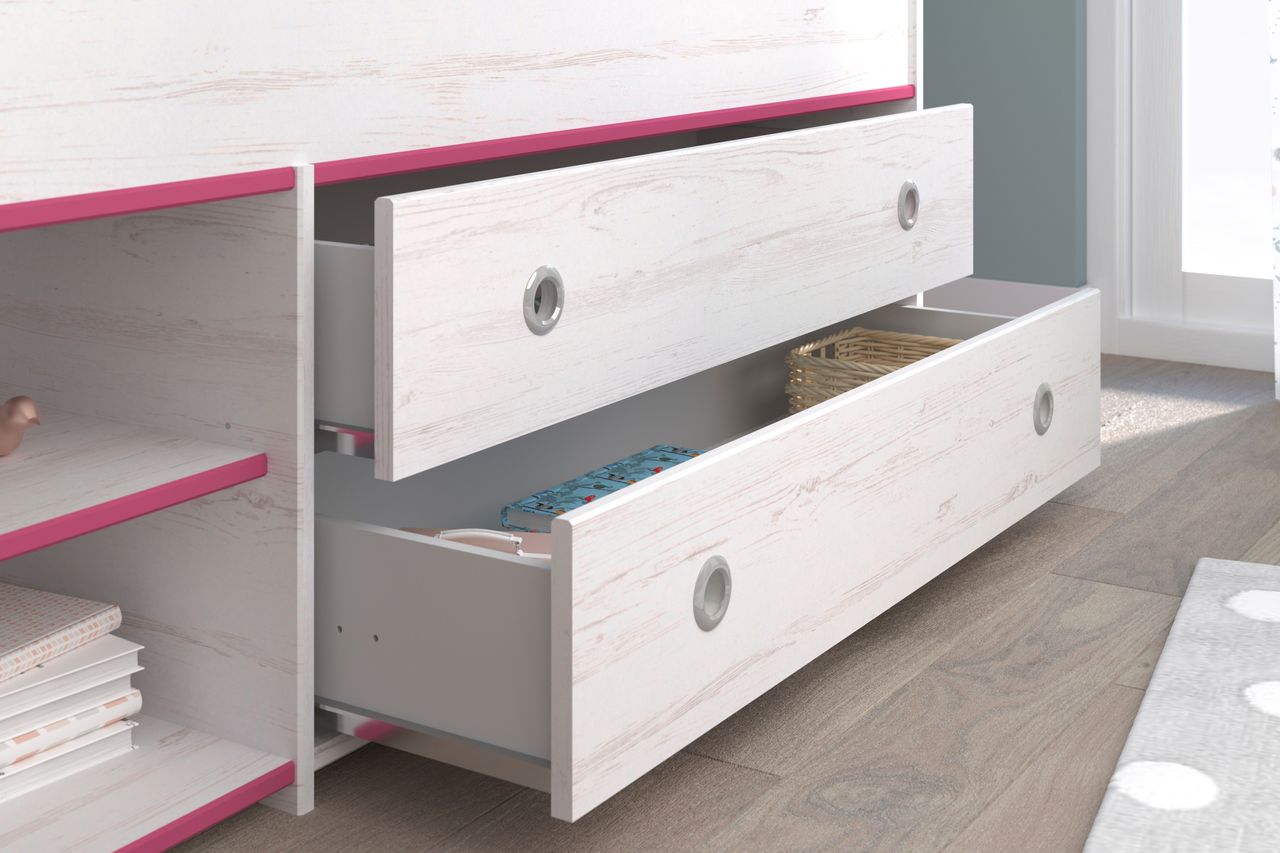 Parisot Kinderzimmer, 4-tlg., Smoozy 21 - Kanten drehbar - Pink oder Blau