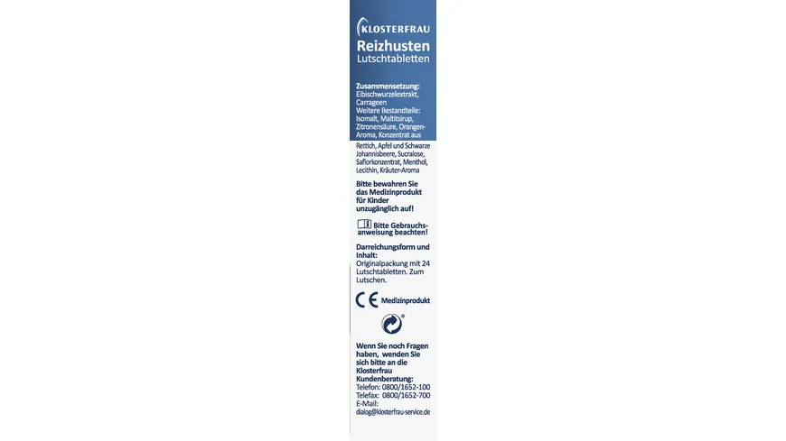 Klosterfrau Reizhusten Lutschtabletten Orange