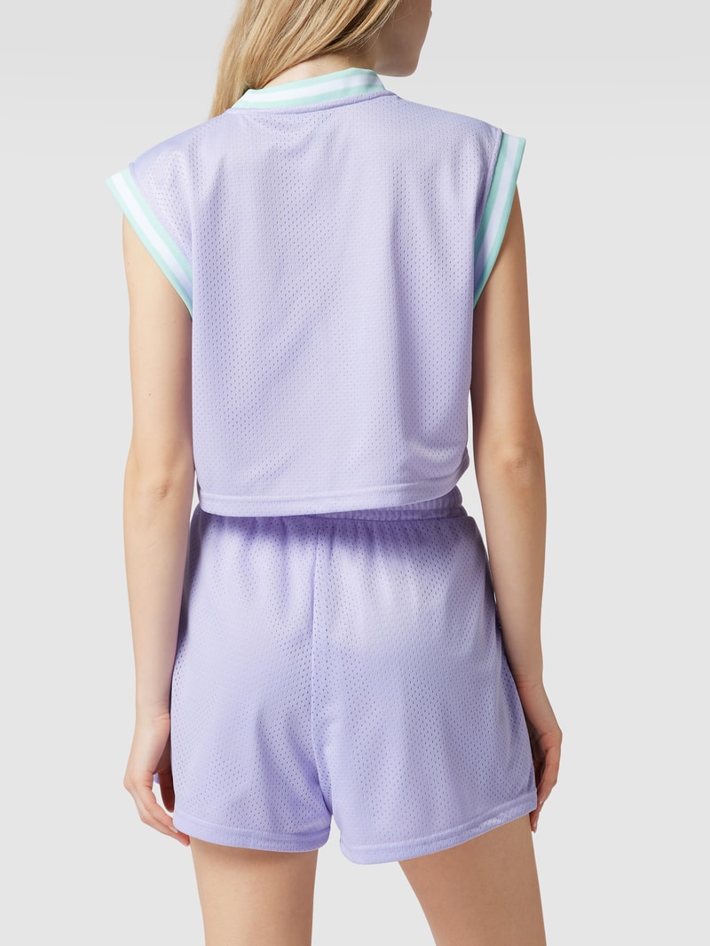 Crop Top aus Mesh in flieder