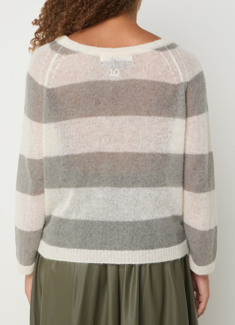 10DAYS  Fijngebreide top in alpaca wolblend met streepprint
