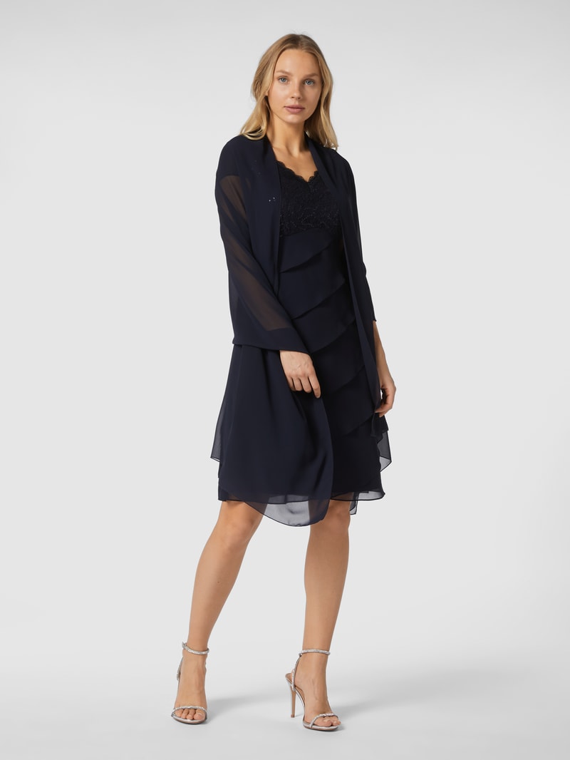 Stola aus Chiffon in marineblau meliert
