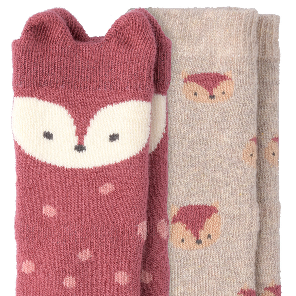 2 Paar Baby Socken mit Fuchs-Motiv