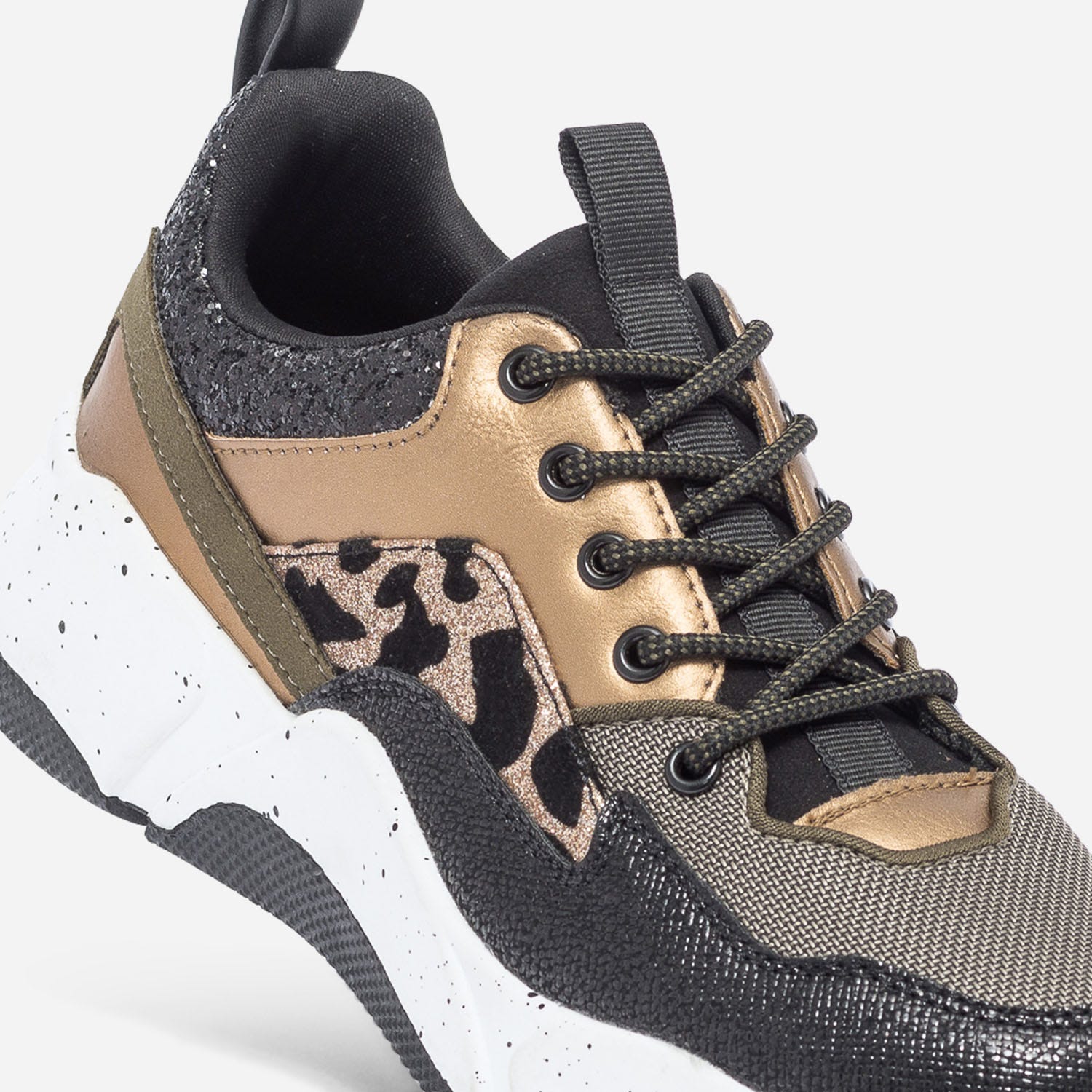 Dad shoes TEXTO kaki, or, noir