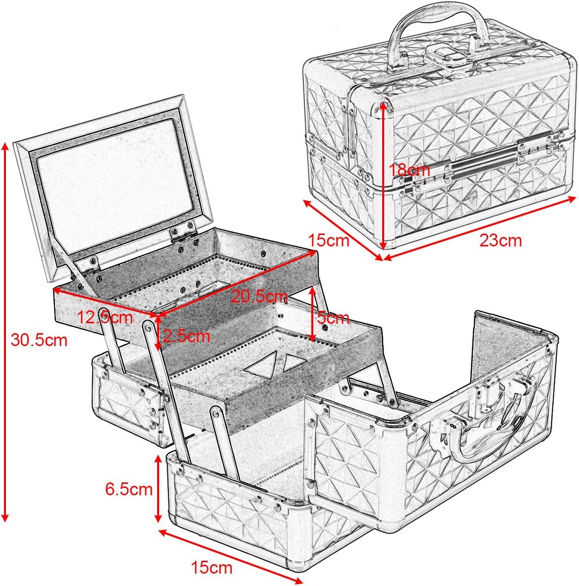 Costway COSTWAY Beauty Case Schminkkoffer Kosmetikkoffer