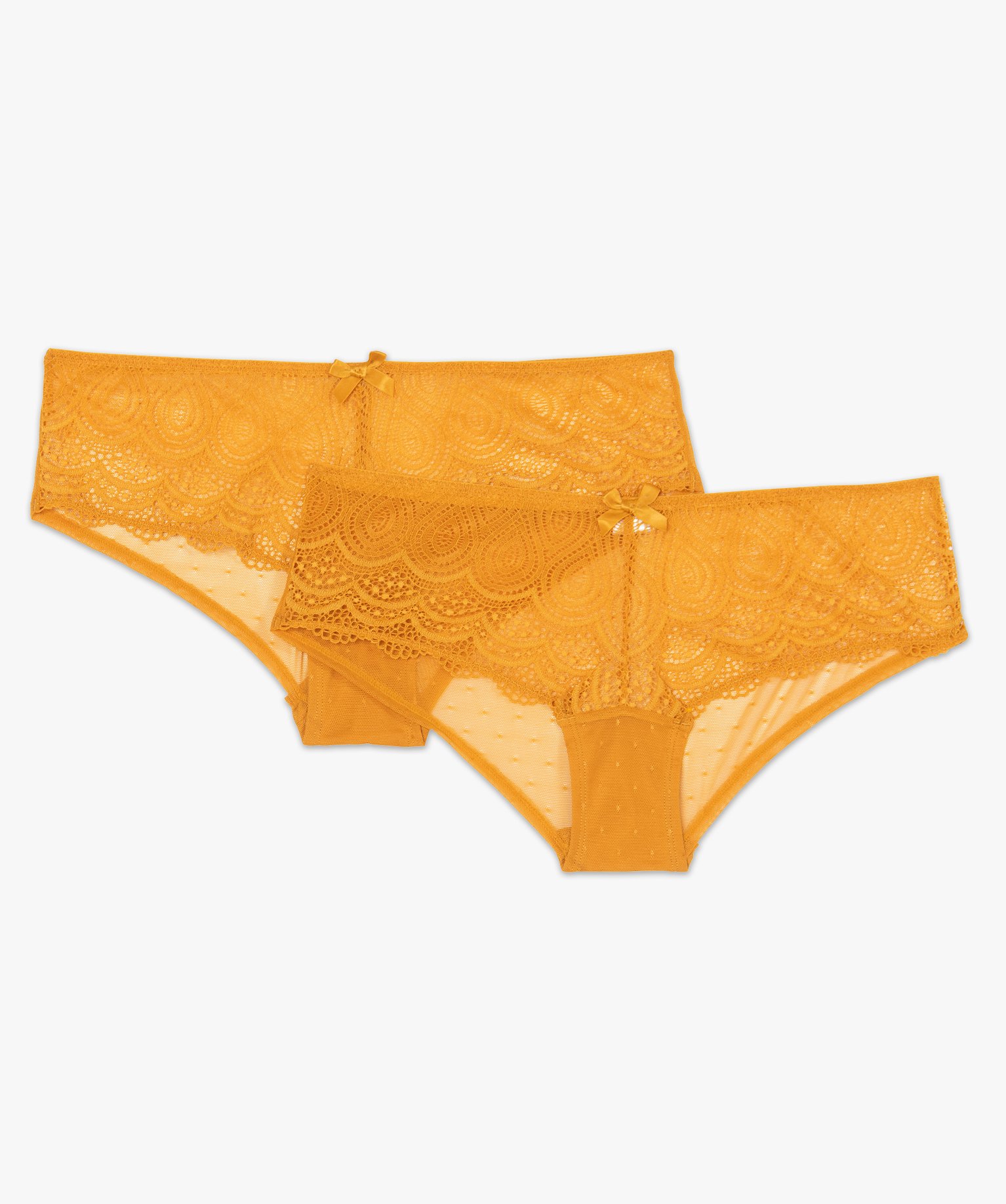Shorty en dentelle et tulle femme (lot de 2) camel | GEMO