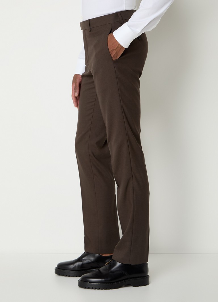 Pantaloni Sandro slim fit din lână virgină, cu buzunare laterale.