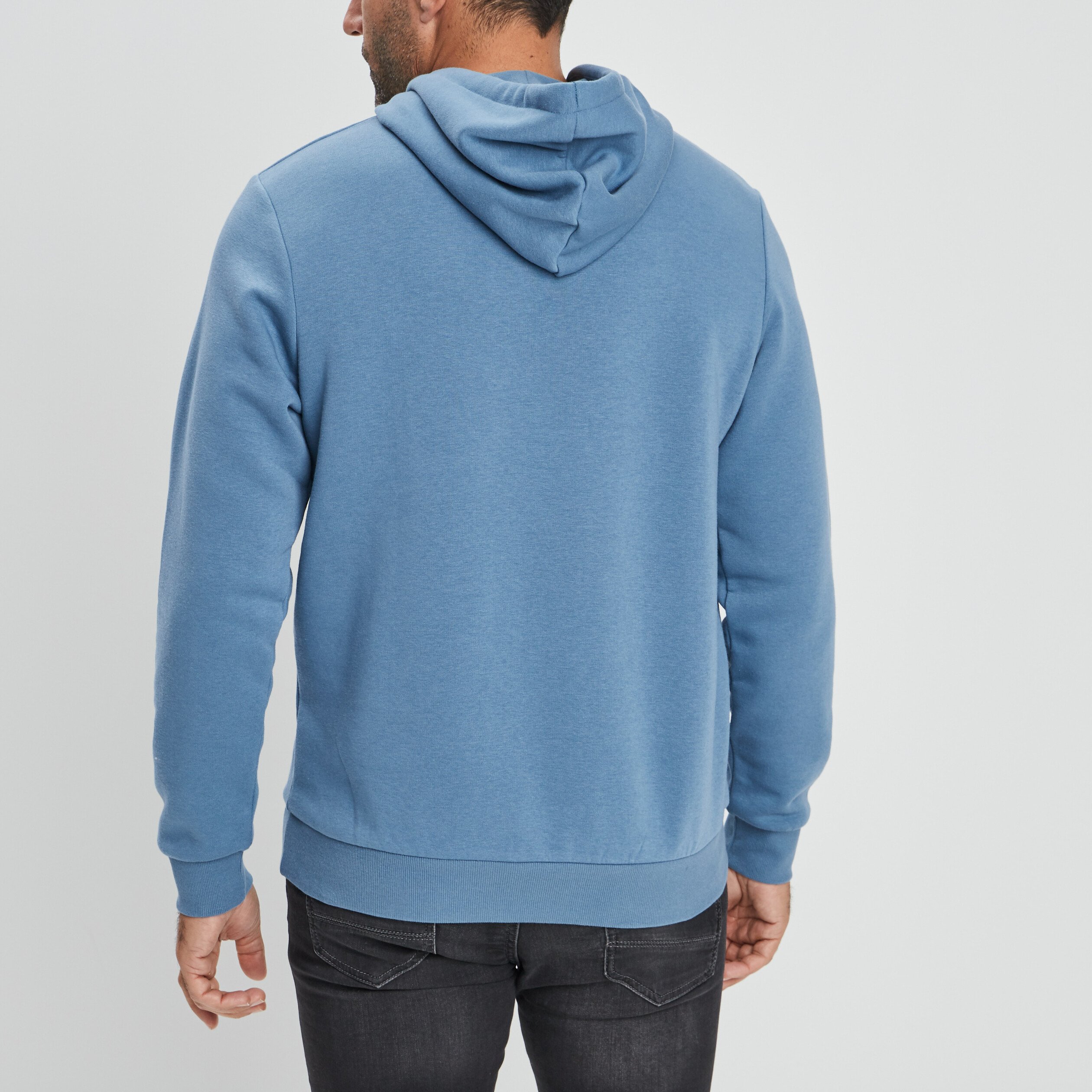 Sweat à capuche hoodie bleu gris homme | La Halle