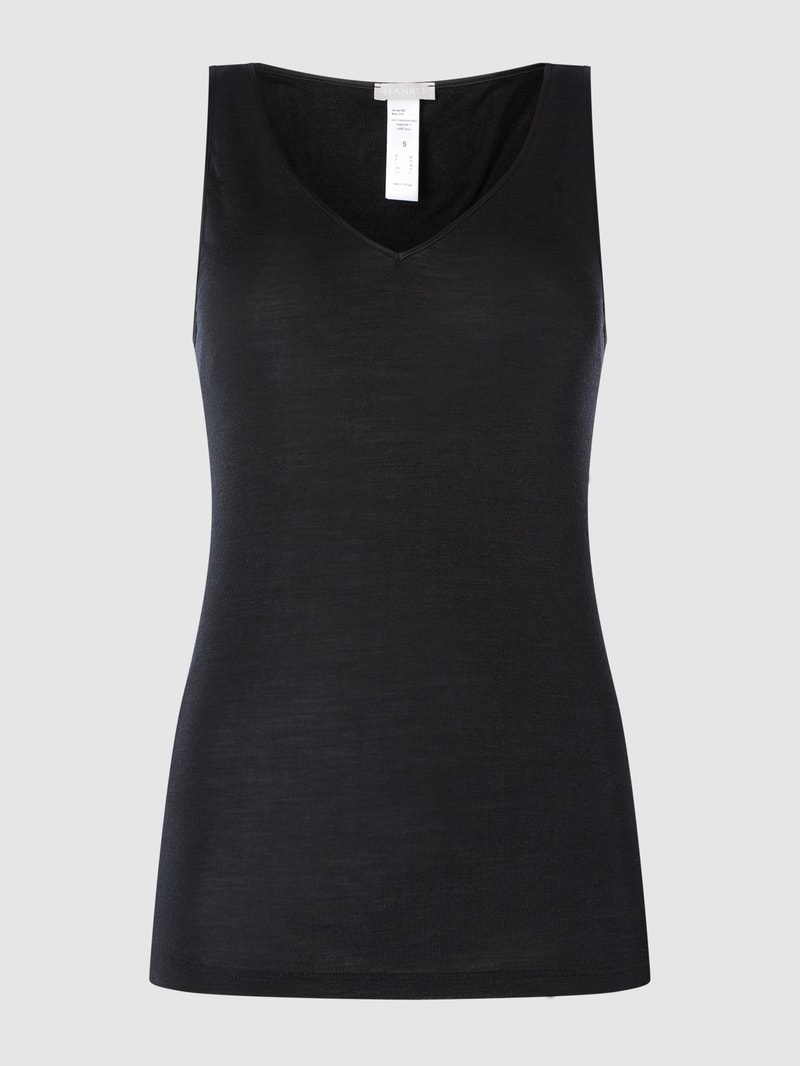Unterhemd aus Merinowolle und Seide Modell Woolen Silk in schwarz