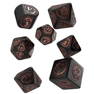 Dragons Modern Dice Set Black & copper (7)