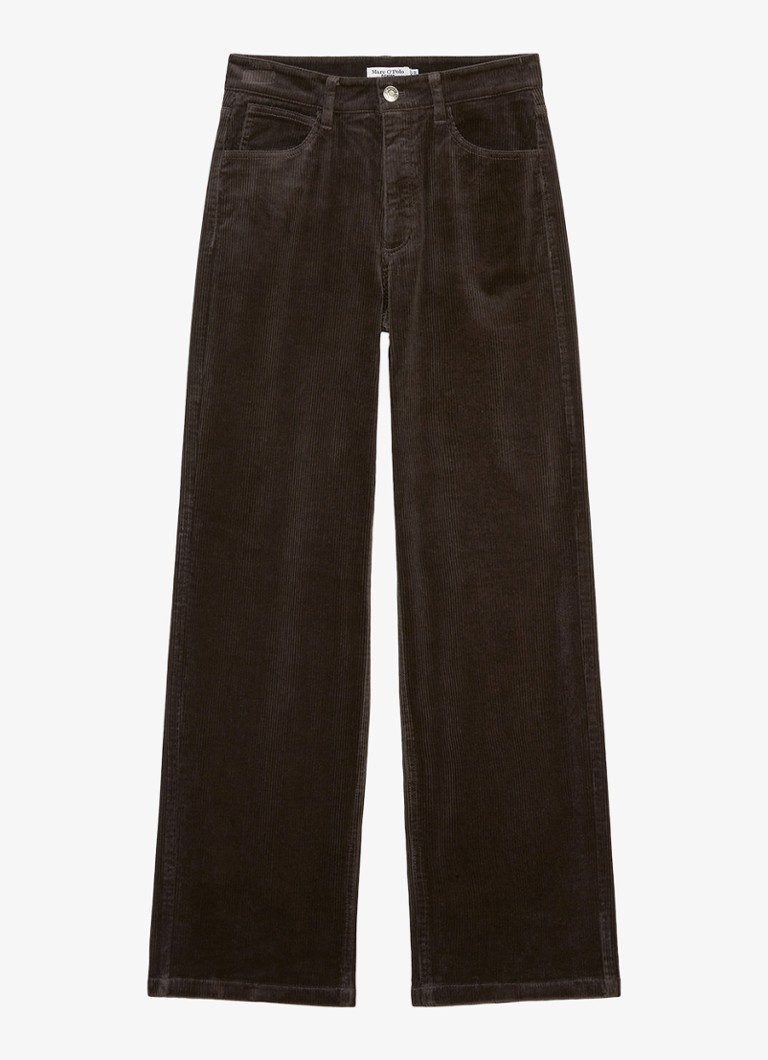 Pantaloni din catifea reiată Marc O'Polo din denim cu talie înaltă și croială dreaptă