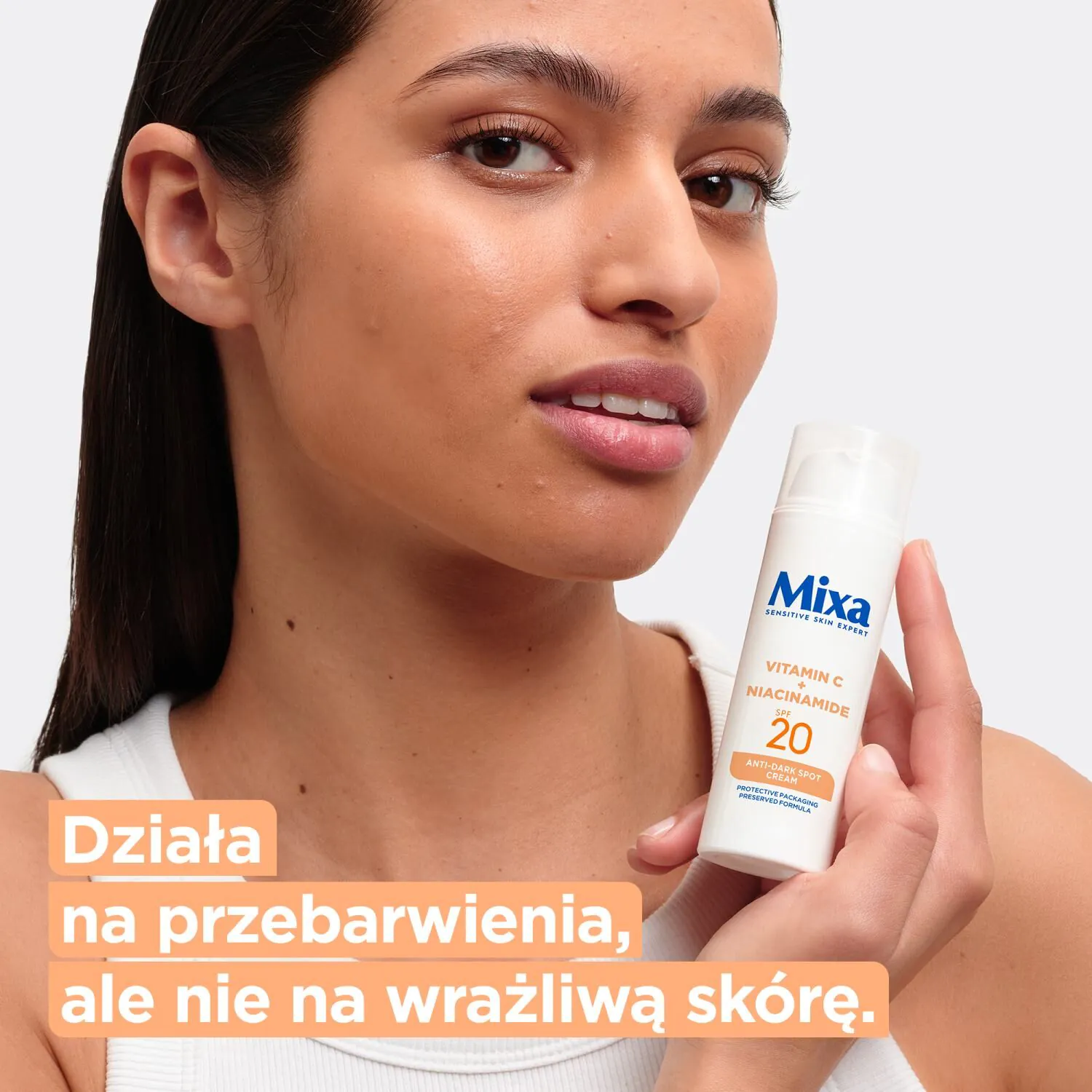 „Mixa“ veido kremas nuo pigmentacijos, vitaminas C ir niacinamidas