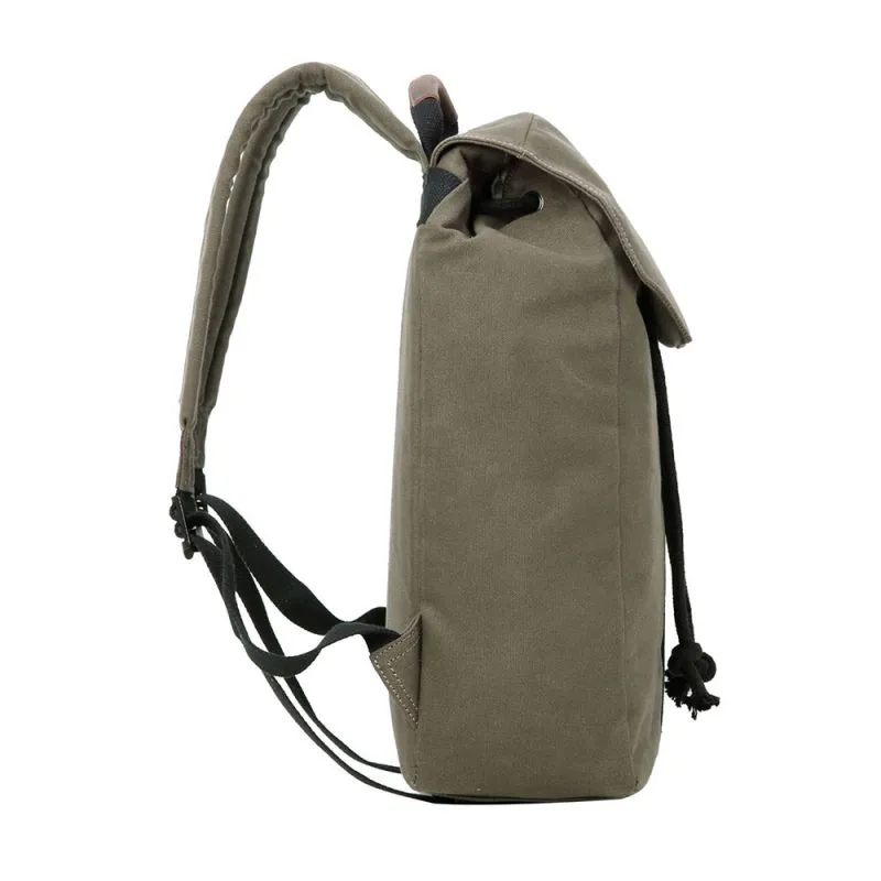 Troop London Heritage Waxed Canvas Laptop Backpack - Olive