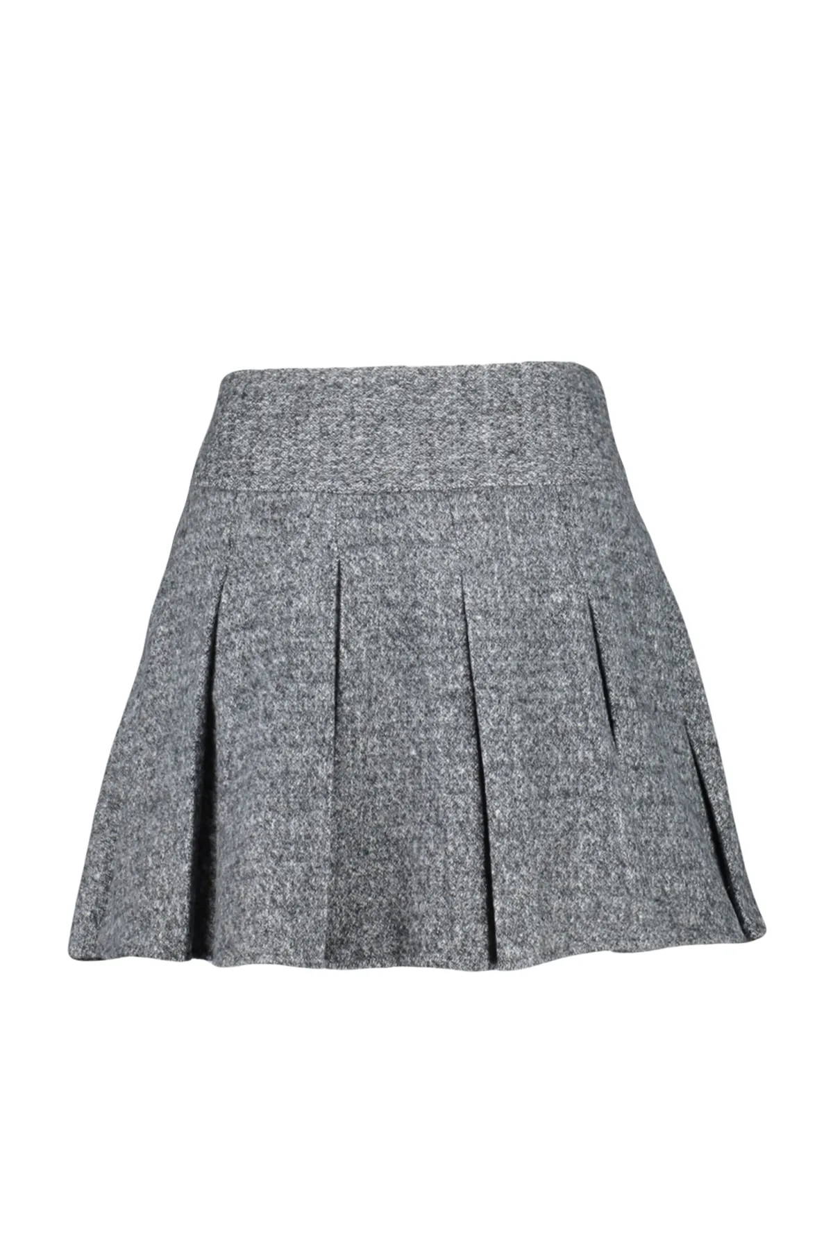 Trendyol Collection  Grauer Mini-Webrock mit Falten in Premiumqualität TWOAW24ET00259