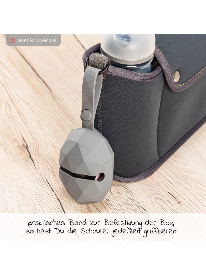 MiaMia Silikon-Schnullerbox / Schnullerhalter - Diamant - in grau günstig kaufen onesize
