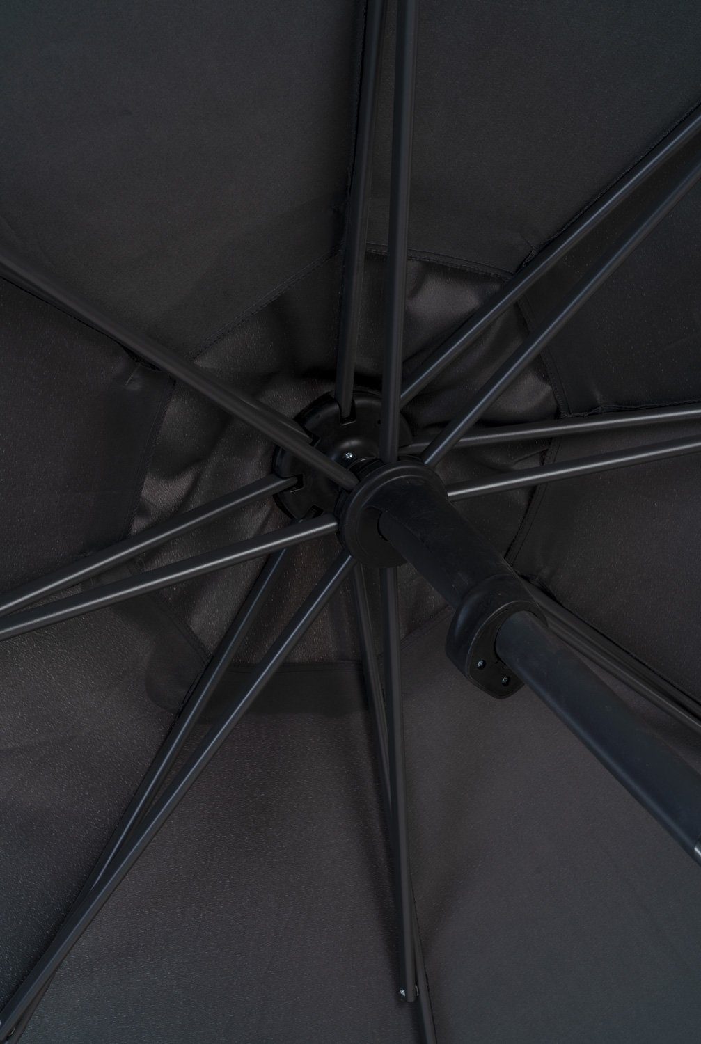 doppler® Sonnenschirm DERBY, Schwarz, Ø 270 cm, Aluminium, Neigbar, Polyesterschirm, ohne Schirmständer