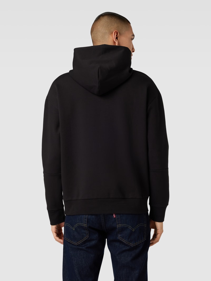 Hoodie mit Logo-Print Modell 'COMFORT' in schwarz