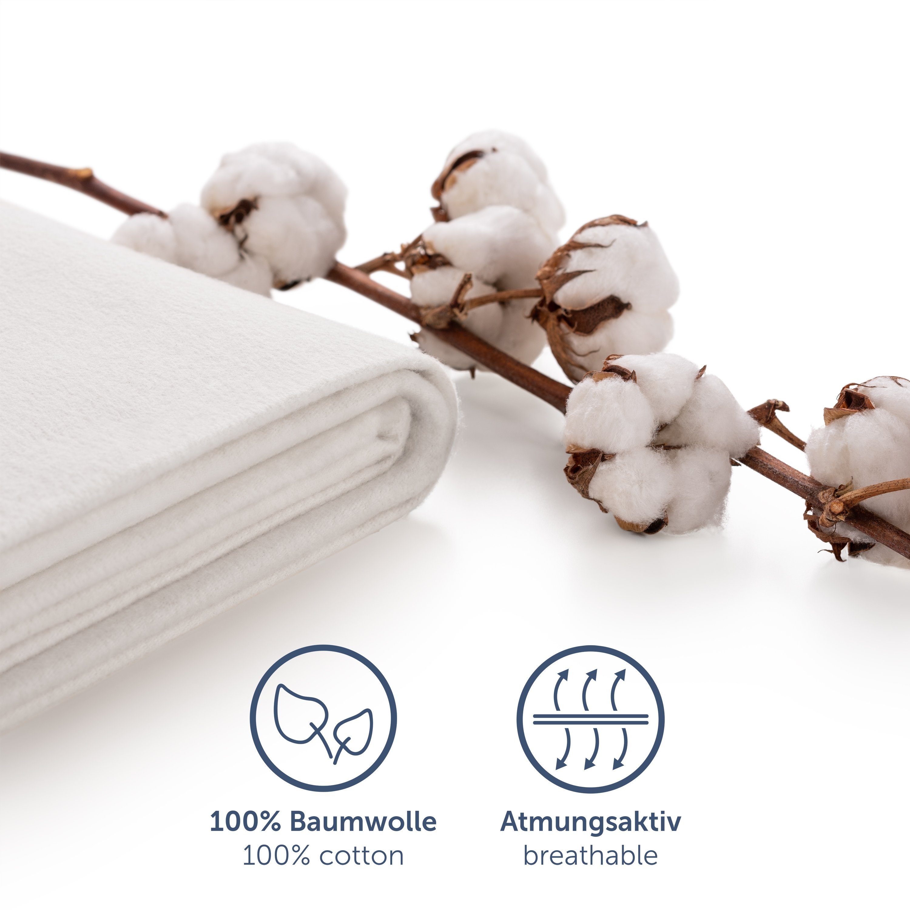 Matratzenschoner Blumtal Molton Atmungsaktive Premium Matratzenauflage Blumtal, 100% Baumwolle, Zertifizierte Qualität