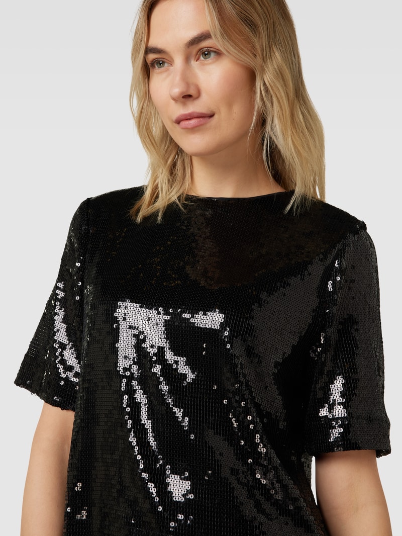 T-Shirt mit Allover-Paillettenbesatz Modell 'XAVI' in black
