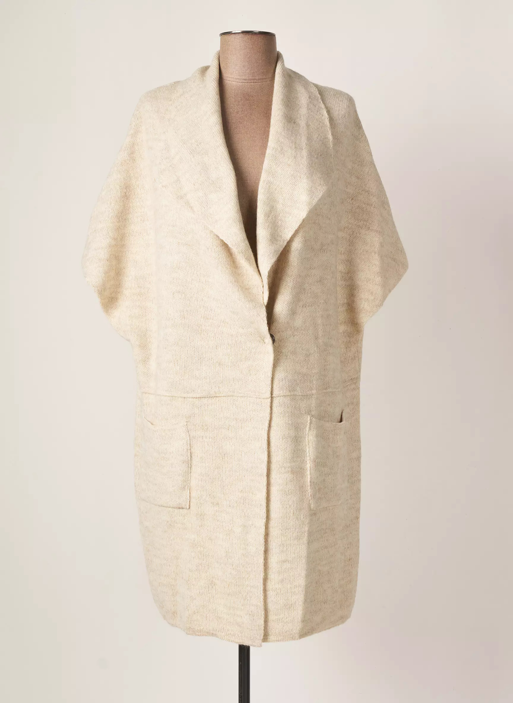 Lauren Vidal Gilets Manches Courtes Femme couleur beige