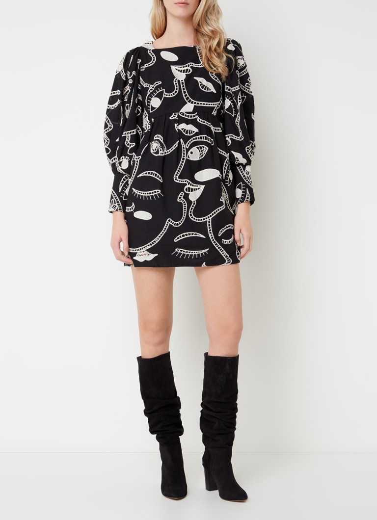 Robe tunique courte Farm Rio Richelieu avec broderie et dos nu