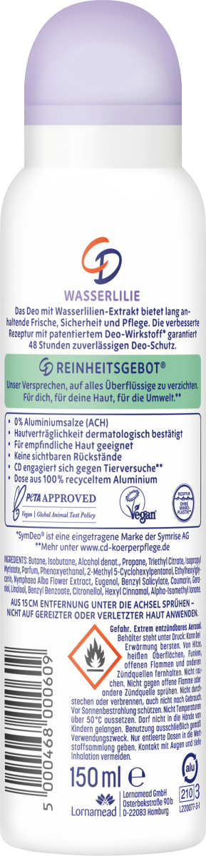 Deospray Wasserlilie 24h, 150 ml
